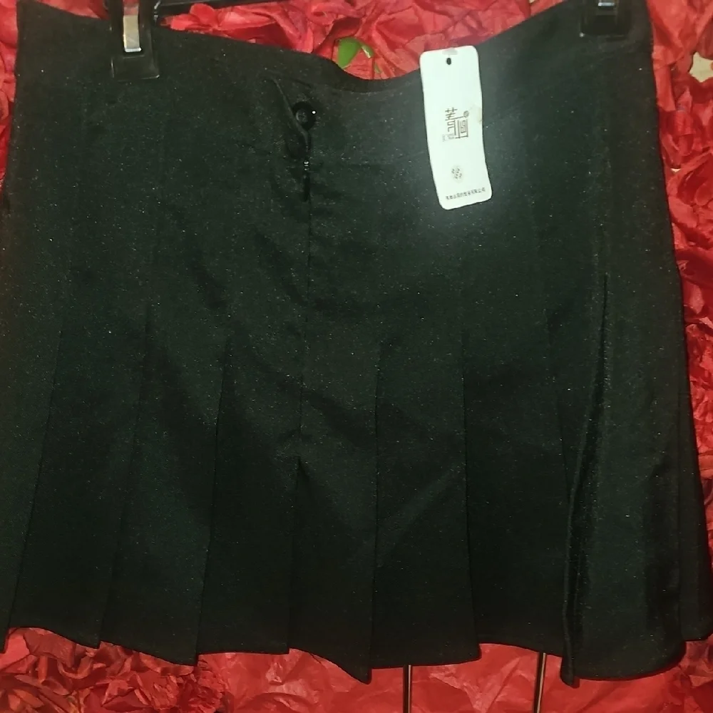 Women's NWT Elegant Black Pleated Skirt Size Xlarge